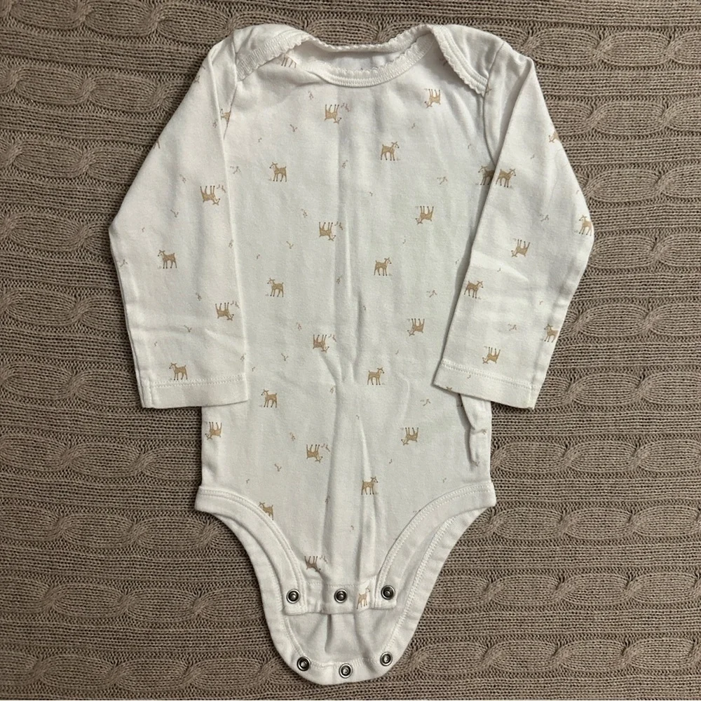 EUC Carter’s Unisex Baby Outfit Set, Deer Pinstripe, 12 Months